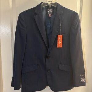 Men's Navy Blazer by The Savile Row Nordstrom Brit Slim Collection Sz 38 S NWT